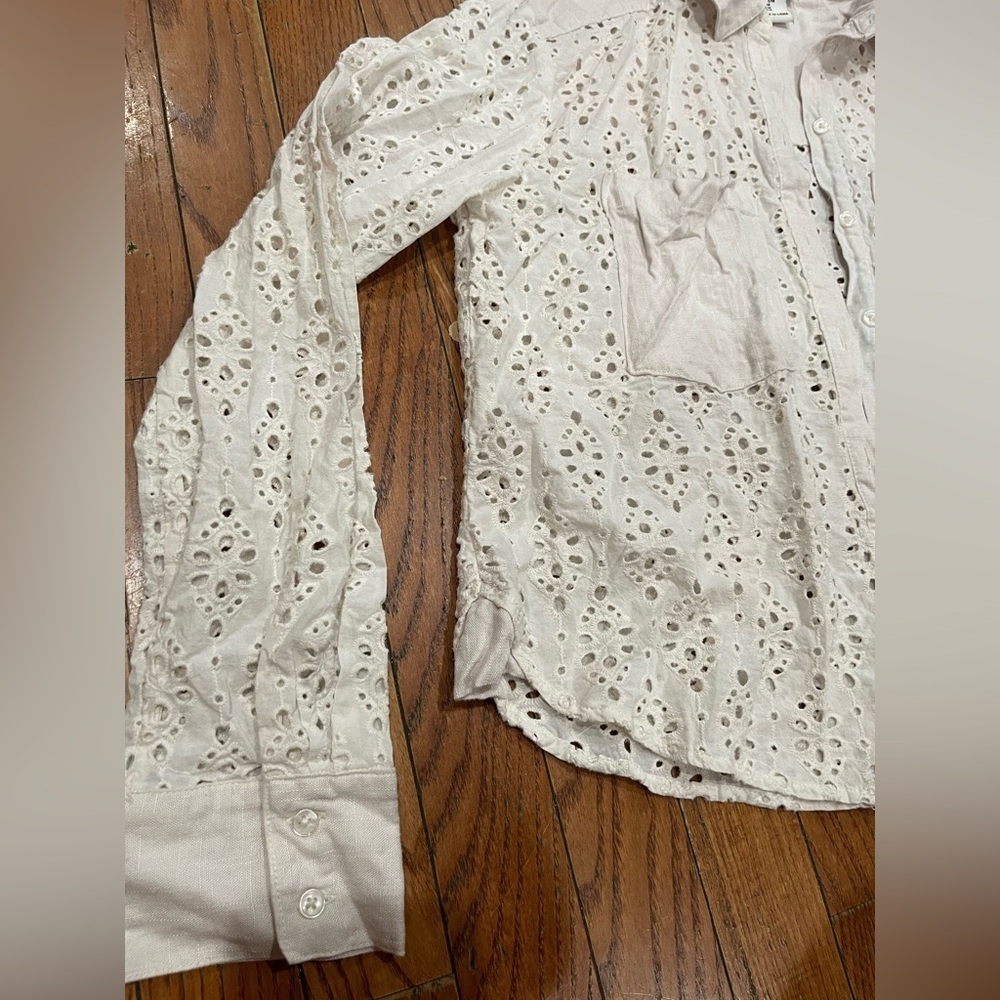 Rachel Zoe Cream Eyelet Blouse - Picture 2 of 9